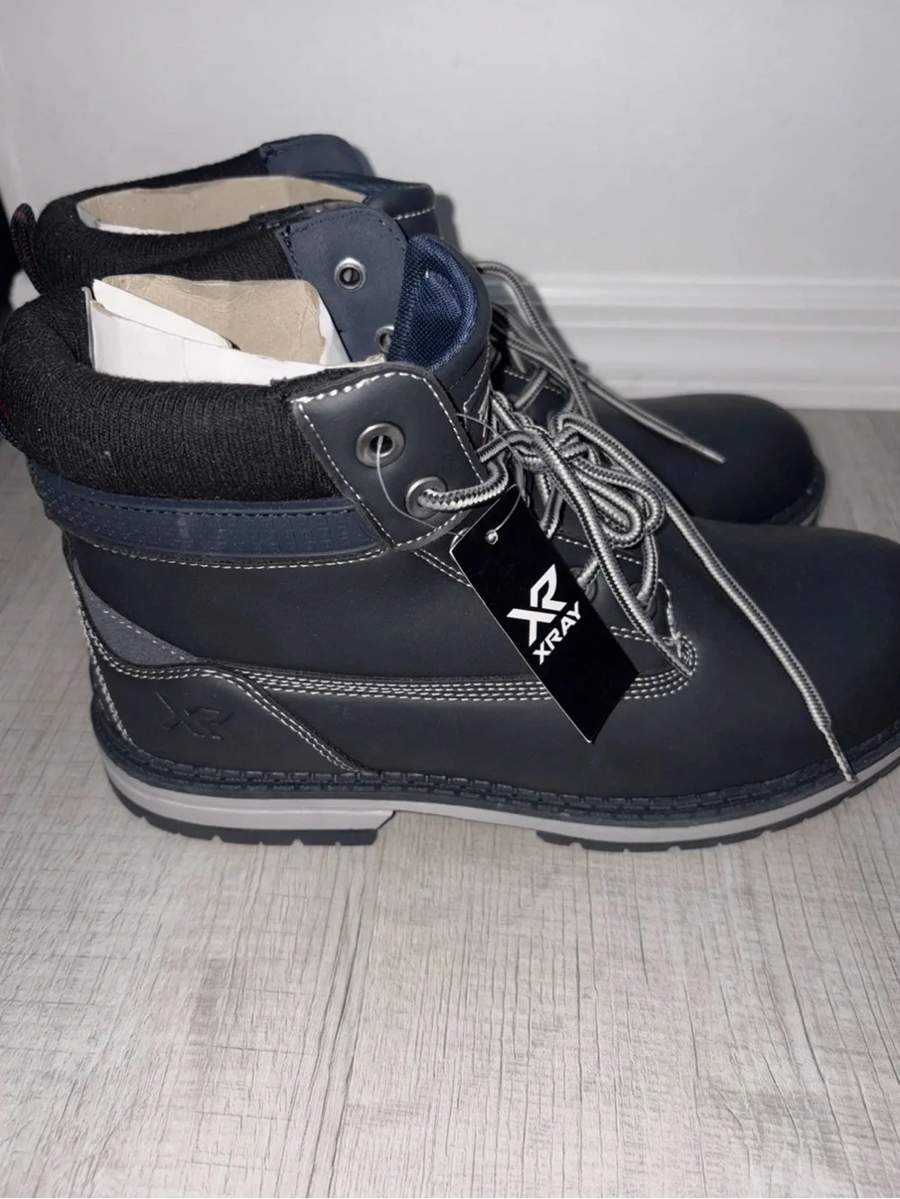 XRAY Men’s Navy Blue Lace-Up Ankle Boots